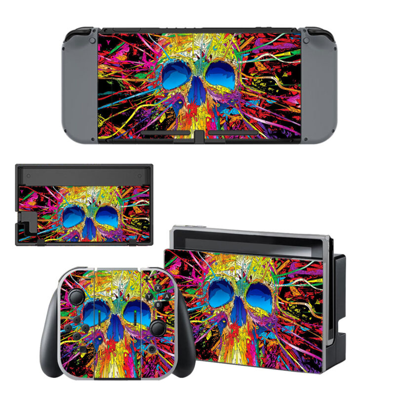 Colorful Skull Decal Cover For Nintendo Switch & Nintendo Switch OLED Design 1