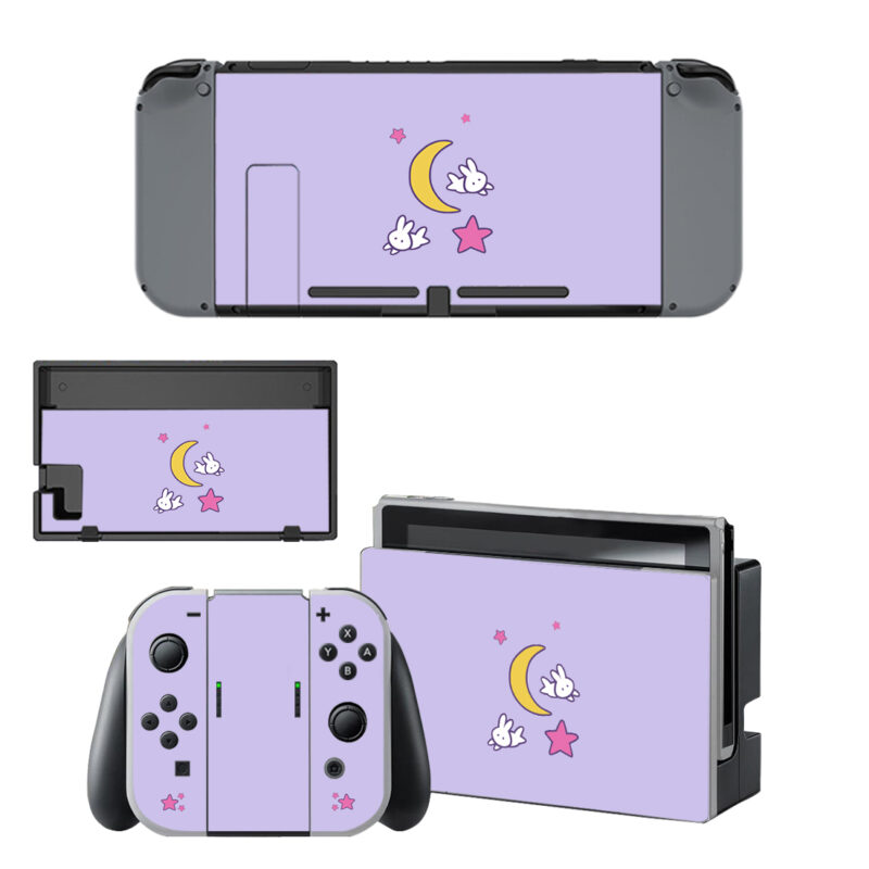 Voilet Sailor Moon Pattern Decal Cover For Nintendo Switch & Nintendo Switch OLED