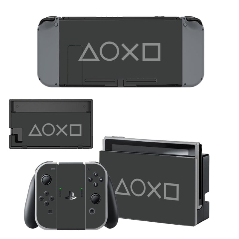 Black Playstation Decal Cover For Nintendo Switch & Nintendo Switch OLED