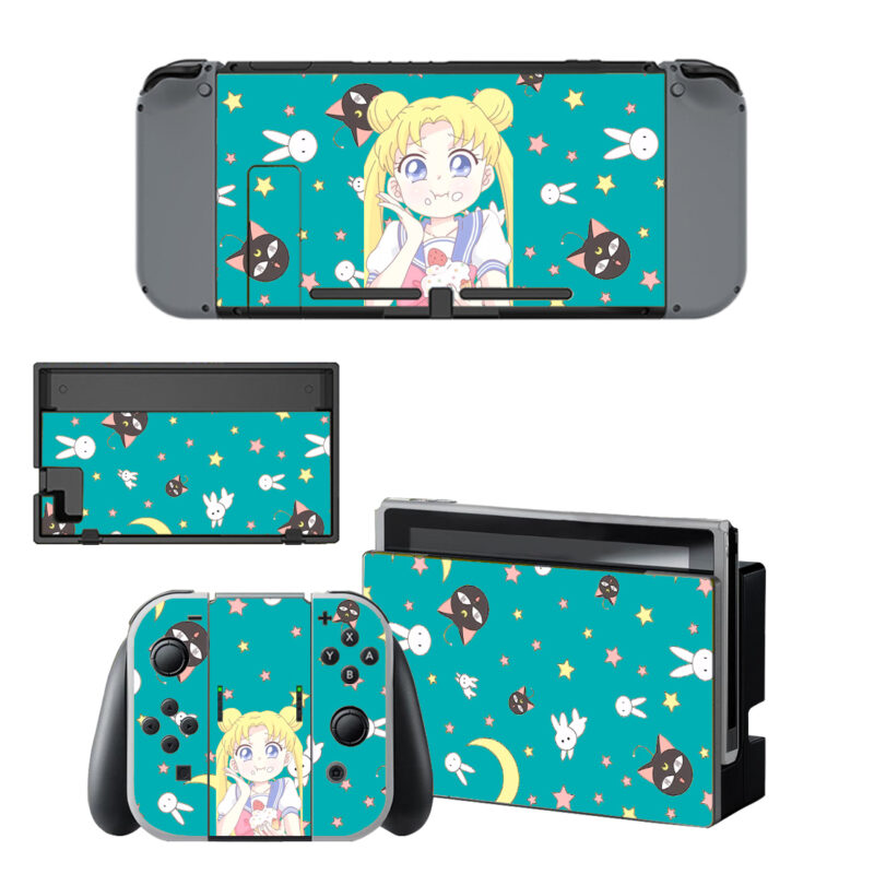 Sailor Moon Pattern Skin Sticker For Nintendo Switch & Nintendo Switch OLED Design 9