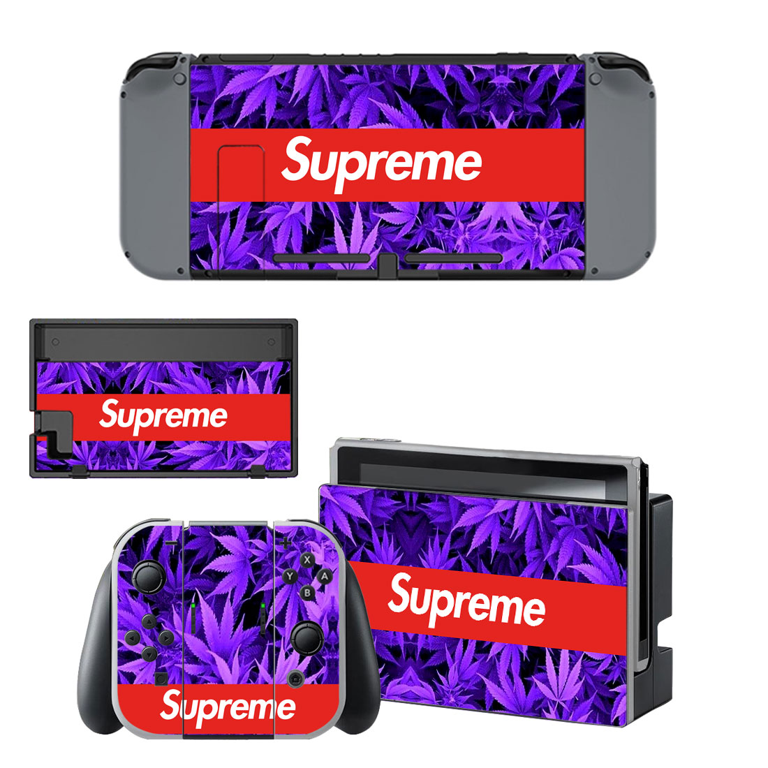Purple Weed X Supreme Decal Cover For Nintendo Switch & Nintendo Switch OLED