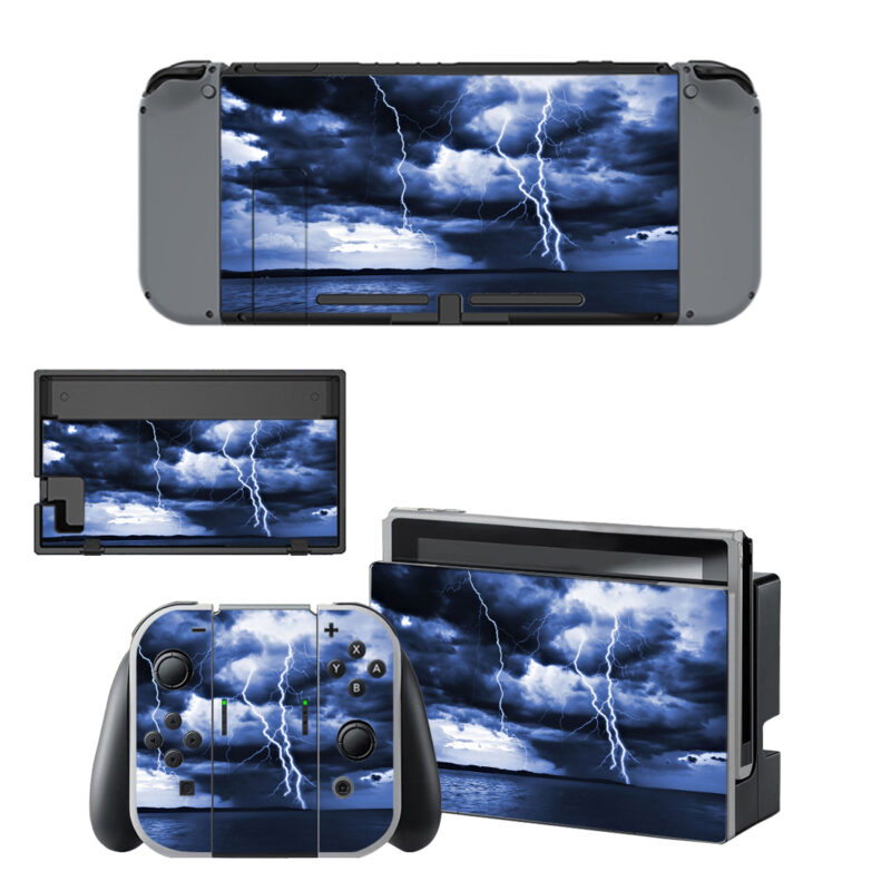 Lightning Over Sea Skin Sticker For Nintendo Switch & Nintendo Switch OLED