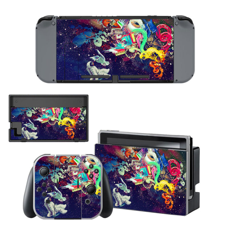 Colorful Space Psychedelic Art Decal Cover For Nintendo Switch & Nintendo Switch OLED