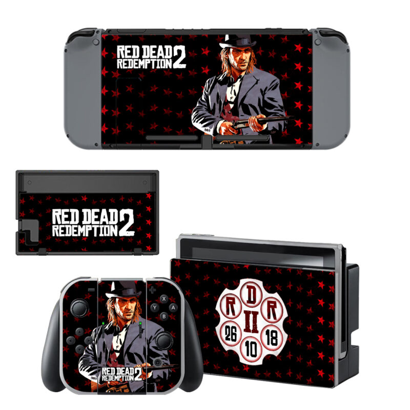 Red Dead Redemption 2 Skin Sticker For Nintendo Switch & Nintendo Switch OLED Design 1