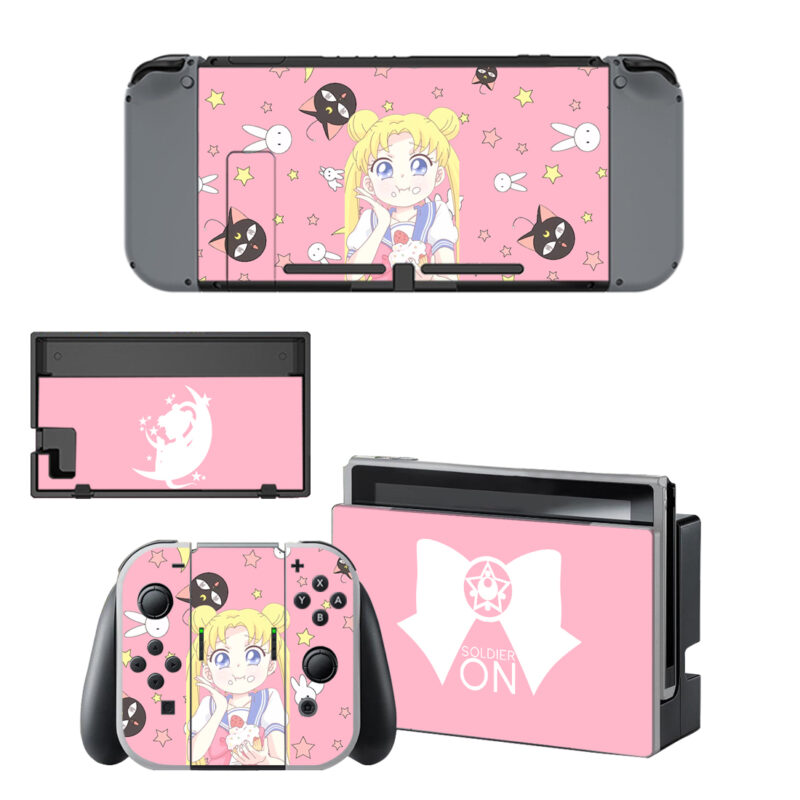 Sailor Moon Pattern Skin Sticker For Nintendo Switch & Nintendo Switch OLED Design 1