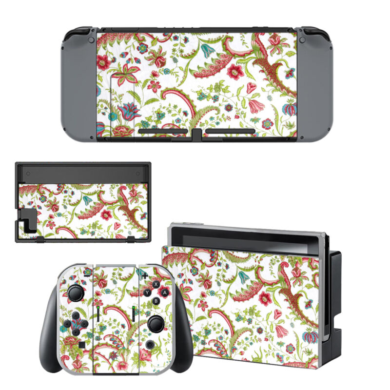 Floral Pattern Decal Cover For Nintendo Switch & Nintendo Switch OLED Design 1