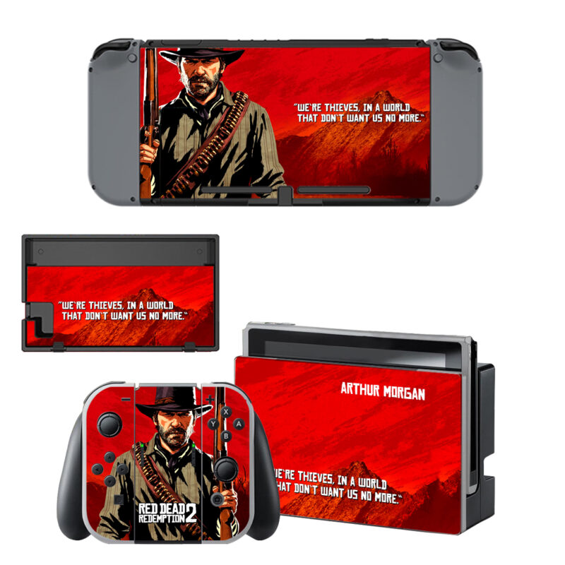 Red Dead Redemption 2 Skin Sticker For Nintendo Switch & Nintendo Switch OLED Design 2