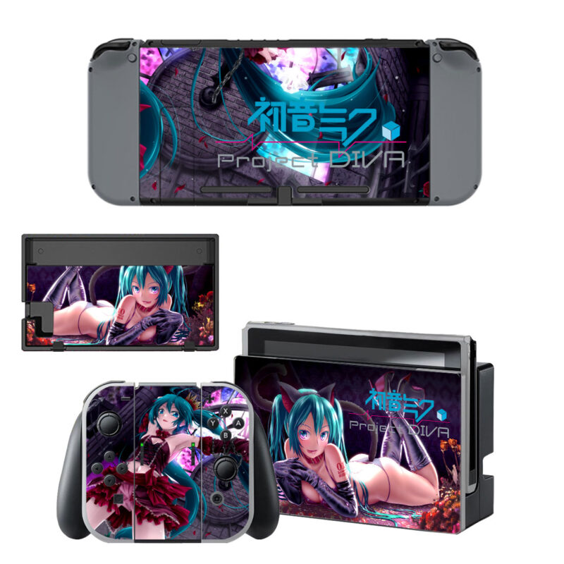 Hatsune Miku Project Diva Skin Sticker For Nintendo Switch & Nintendo Switch OLED Design 2