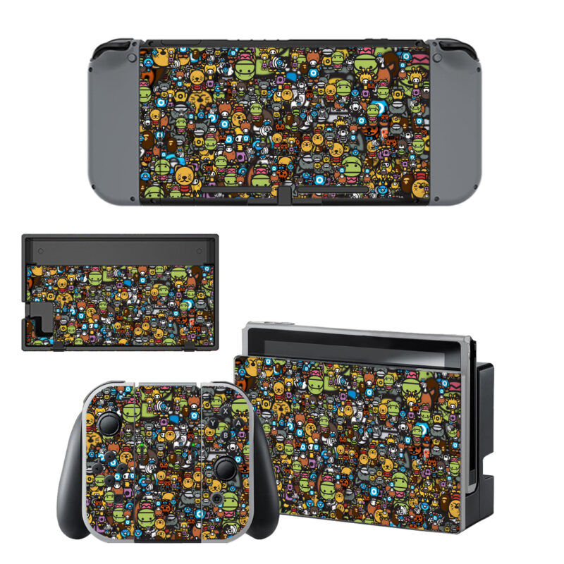 Graffiti Cartoon Characters Decal Cover For Nintendo Switch & Nintendo Switch OLED