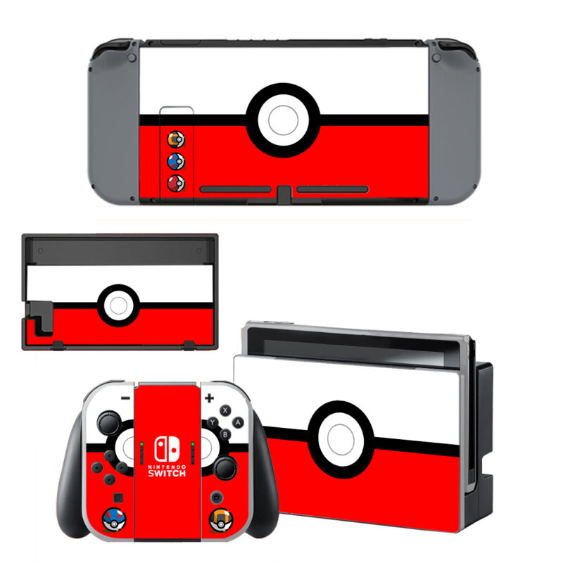 Pokeball Skin Sticker For Nintendo Switch & Nintendo Switch OLED Design 1