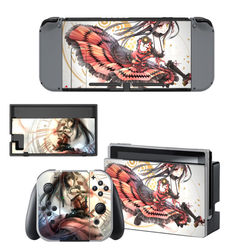 Kurumi Tokisaki Skin Sticker For Nintendo Switch & Nintendo Switch OLED Design 1