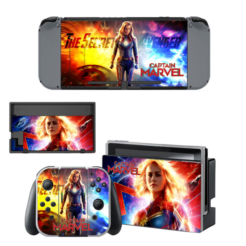 Captain Marvel Skin Sticker For Nintendo Switch & Nintendo Switch OLED Design 4