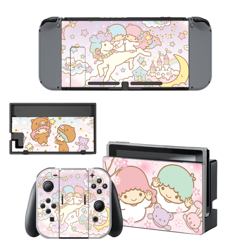 Little Twin Stars Skin Sticker For Nintendo Switch & Nintendo Switch OLED Design 2