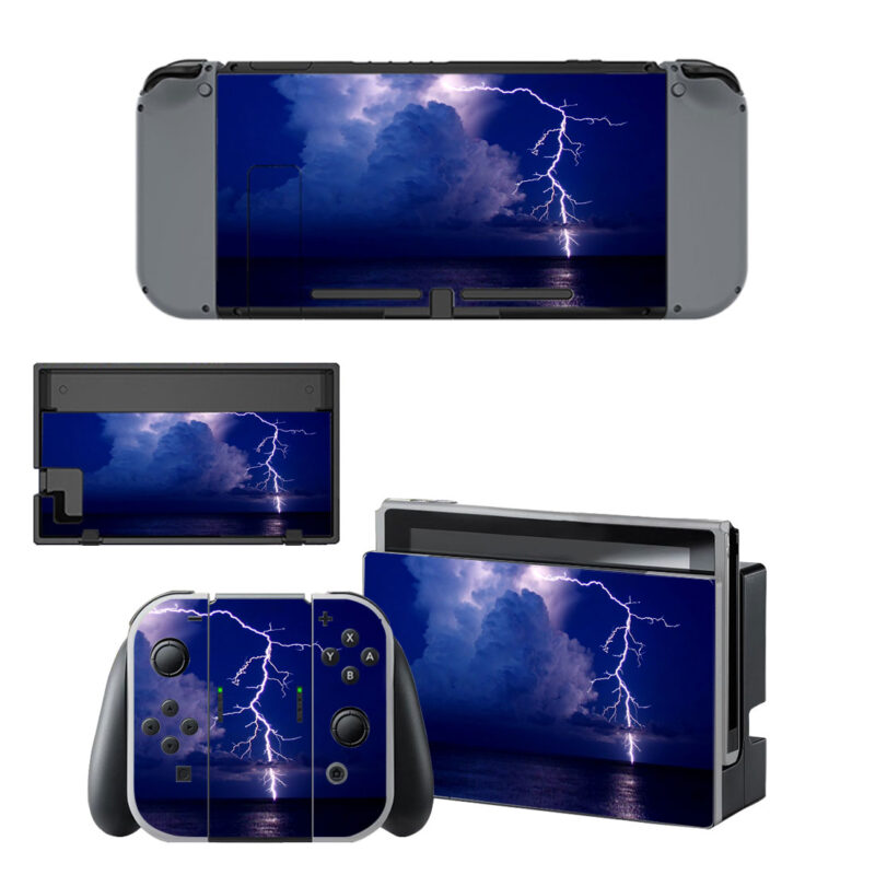 Lightning Strikes Decal Cover For Nintendo Switch & Nintendo Switch OLED Design 1