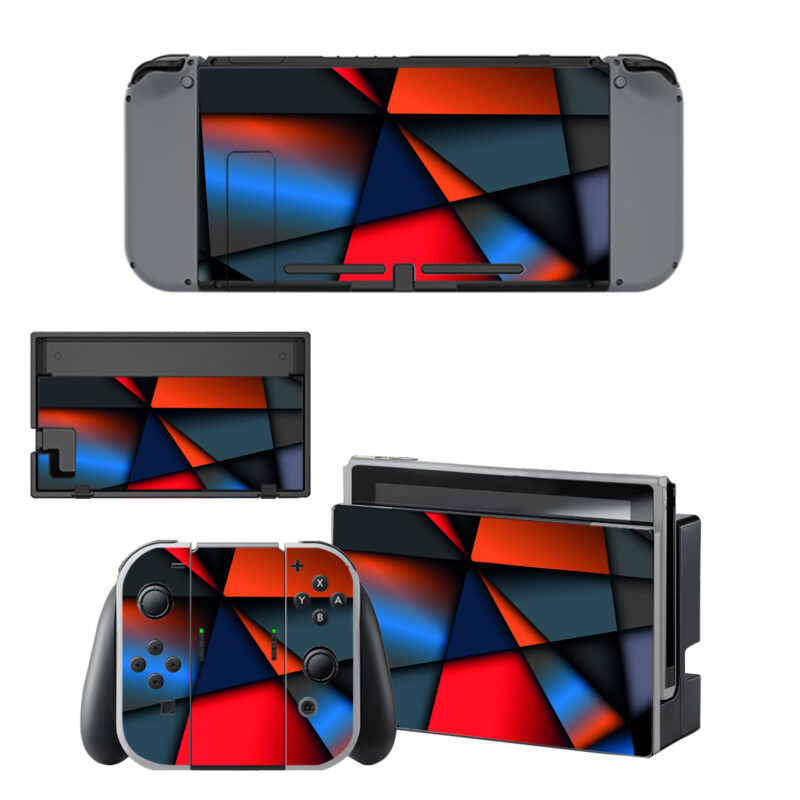 Abstract Multicolor Geometry Shape Decal Cover For Nintendo Switch & Nintendo Switch OLED