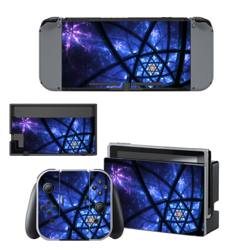 Magic Blue Sacred Geometry Decal Cover For Nintendo Switch & Nintendo Switch OLED