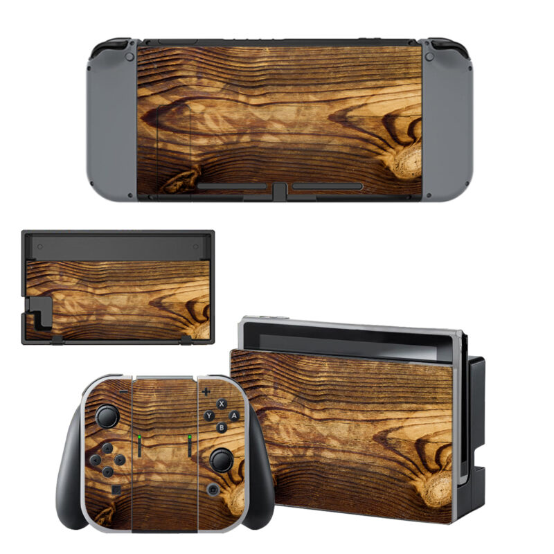 Brown Wood Texture Decal Cover For Nintendo Switch & Nintendo Switch OLED Design 4