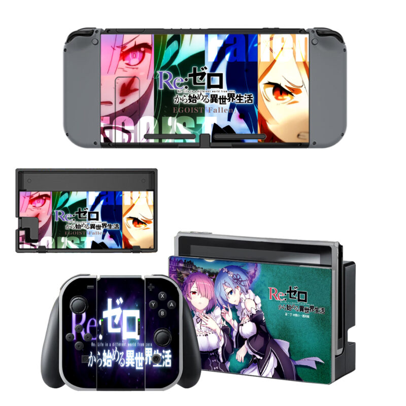 Re Zero Starting Life in Another World Decal Cover For Nintendo Switch & Nintendo Switch OLED Design 1