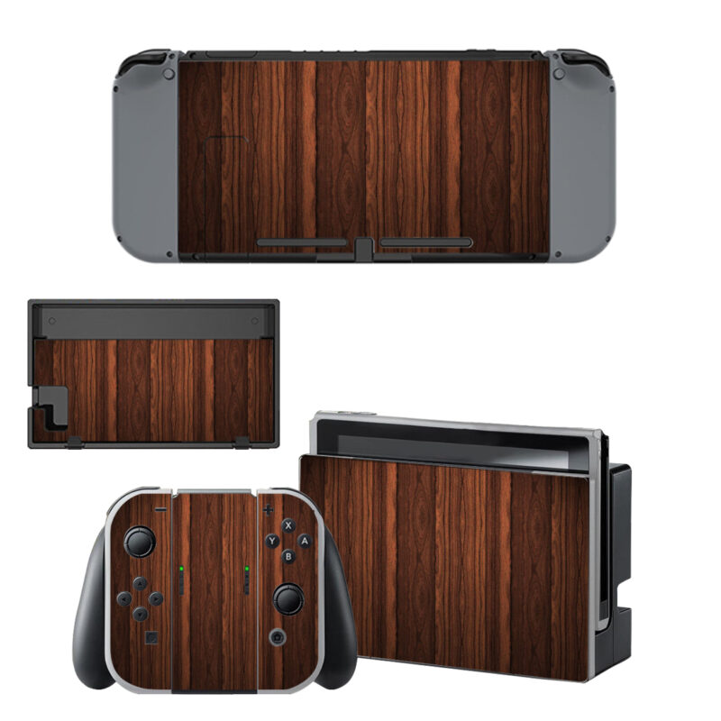 Brown Wood Texture Decal Cover For Nintendo Switch & Nintendo Switch OLED Design 1