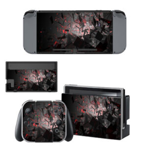 Red And Black Rendering Fragment Decal Cover For Nintendo Switch & Nintendo Switch OLED