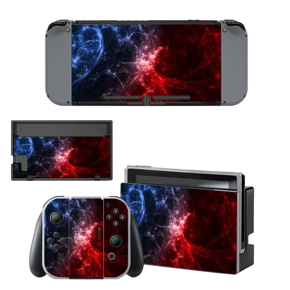 Red And Blue Space Decal Cover For Nintendo Switch & Nintendo Switch OLED