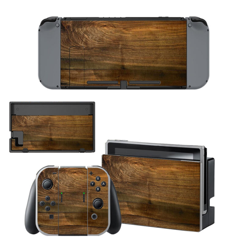 Brown Wooden Texture Decal Cover For Nintendo Switch & Nintendo Switch OLED Design 1