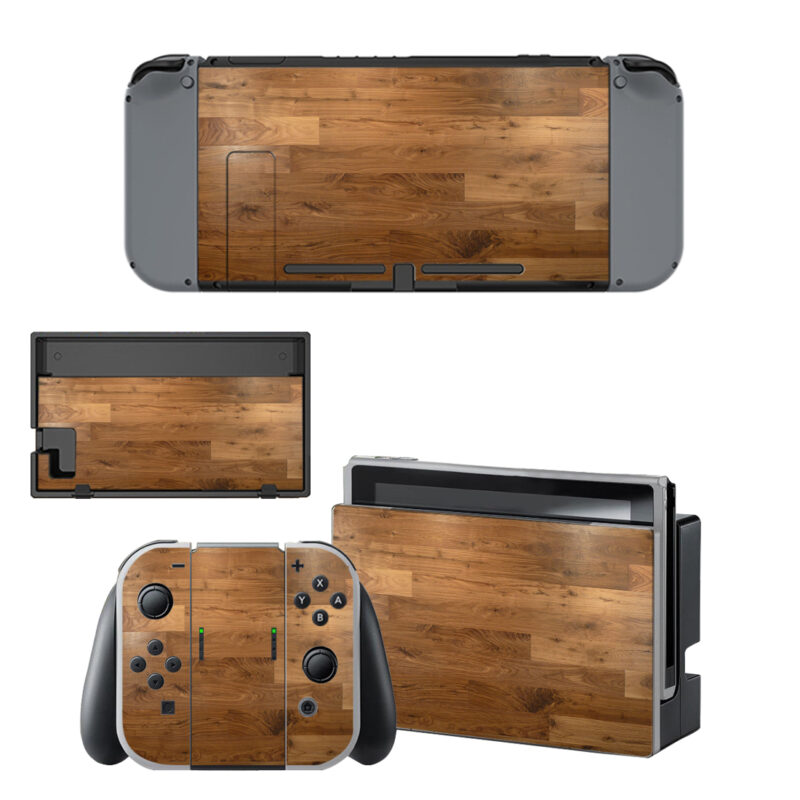 Brown Wooden Texture Decal Cover For Nintendo Switch & Nintendo Switch OLED Design 3