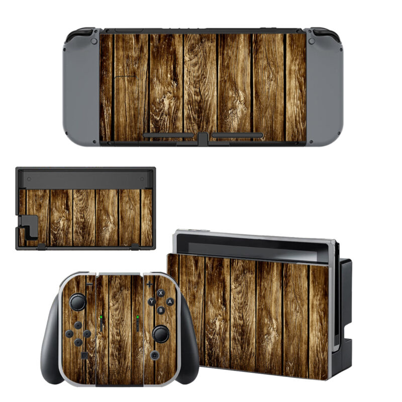 Brown Wood Texture Decal Cover For Nintendo Switch & Nintendo Switch OLED Design 3