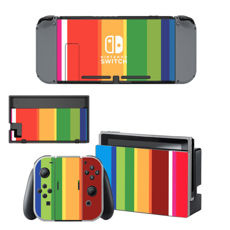 Multicolor Vertical Stripes Skin Sticker For Nintendo Switch & Nintendo Switch OLED