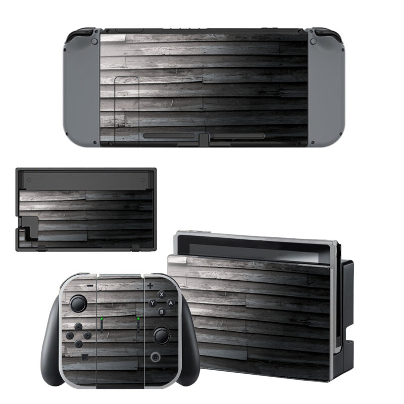 Dark Gray Wood Panel Texture Decal Cover For Nintendo Switch & Nintendo Switch OLED