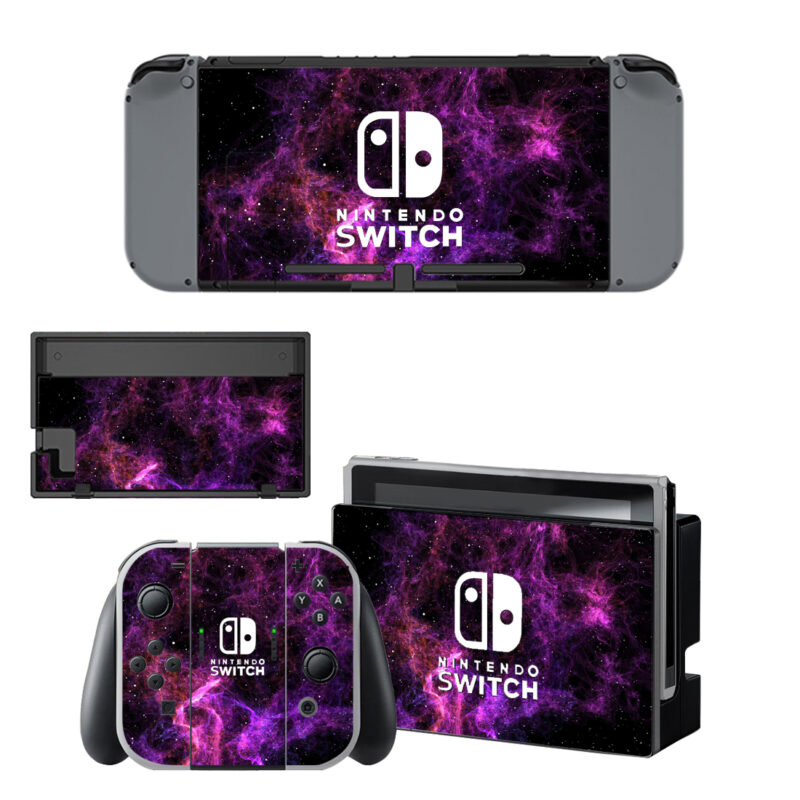 Purple Galaxy Decal Cover For Nintendo Switch & Nintendo Switch OLED Design 2