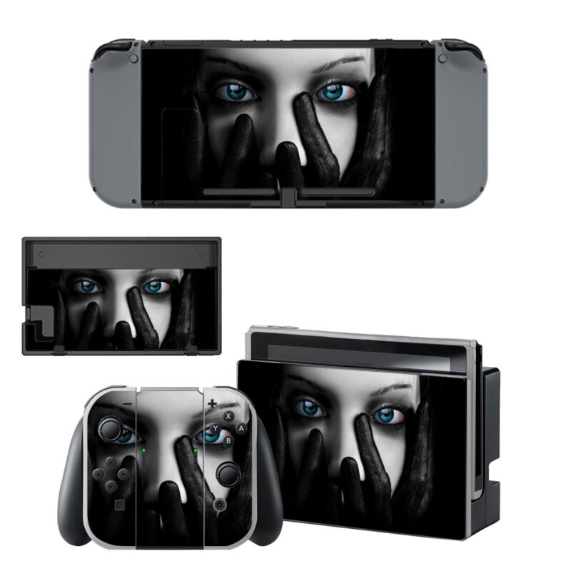 Dark Blue Eyed Girl Decal Cover For Nintendo Switch & Nintendo Switch OLED