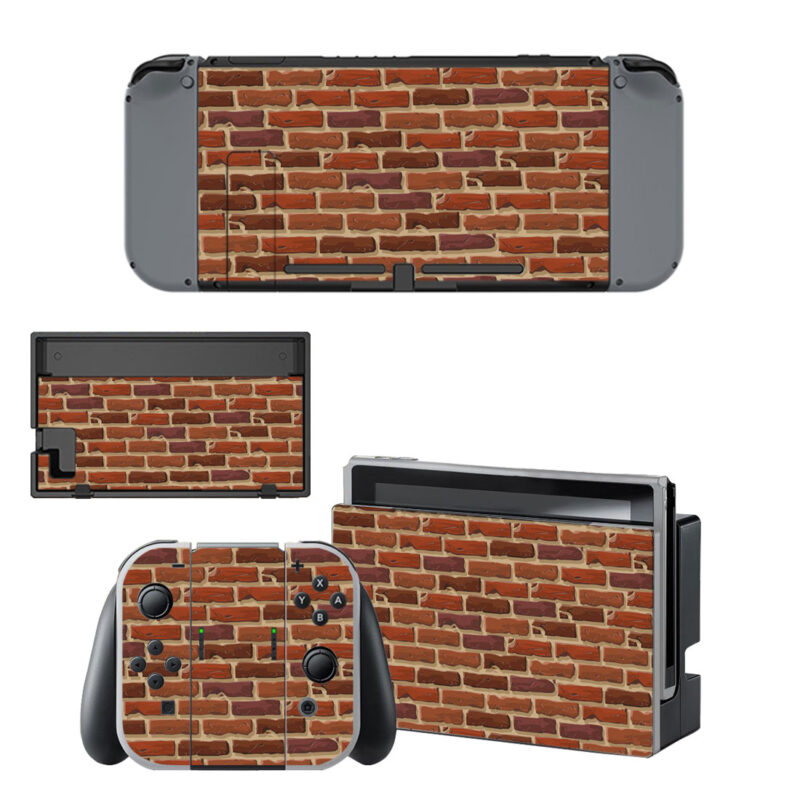 Red And Brown Brick Wall Decal Cover For Nintendo Switch & Nintendo Switch OLED