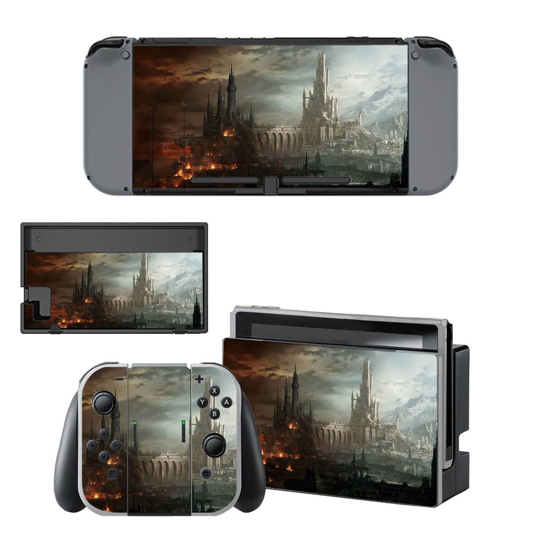 Light Fantasy Castle And Mountain Art Decal Cover For Nintendo Switch & Nintendo Switch OLED