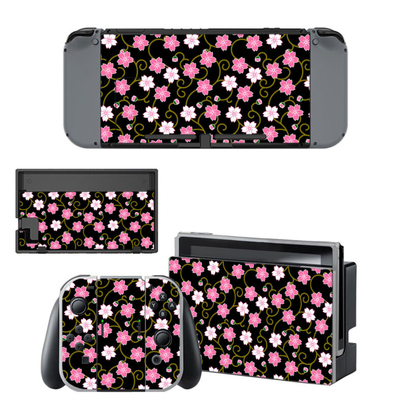 Floral Pattern Decal Cover For Nintendo Switch & Nintendo Switch OLED Design 2