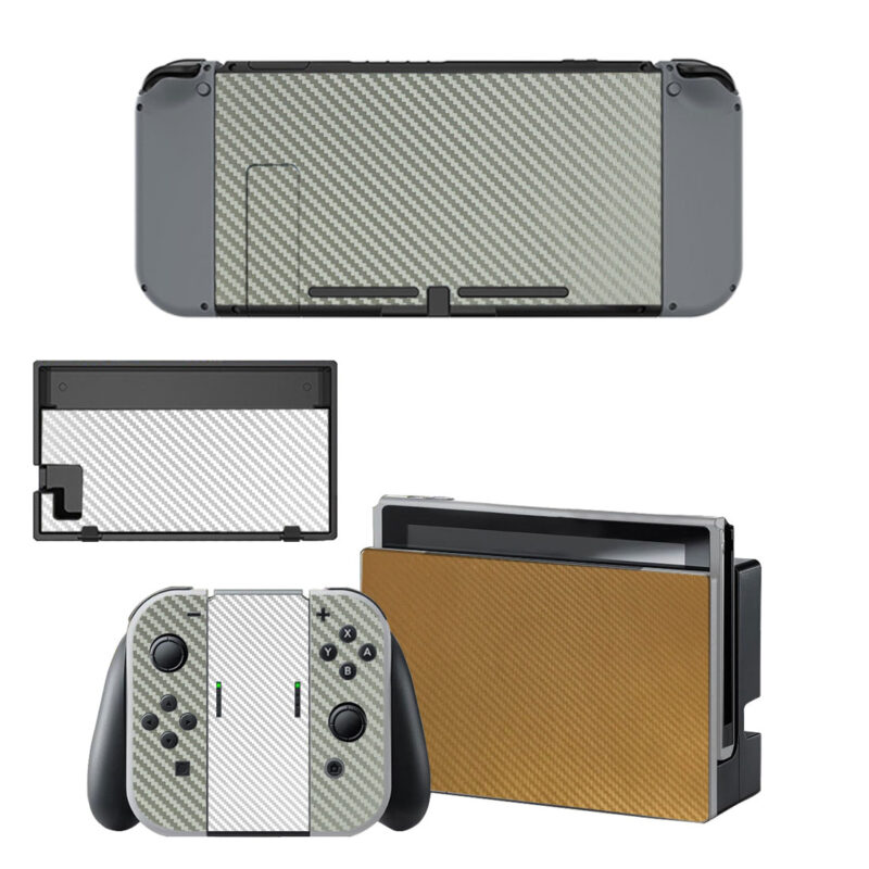 Carbon Fiber Grey And Brown Decal Cover For Nintendo Switch & Nintendo Switch OLED