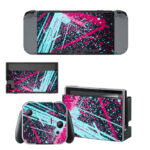 Pink And Teal Paint Splash Skin Sticker For Nintendo Switch & Nintendo Switch OLED