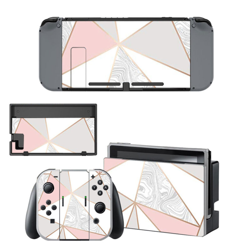 Gold & Rose Geometric Pattern Skin Sticker For Nintendo Switch & Nintendo Switch OLED