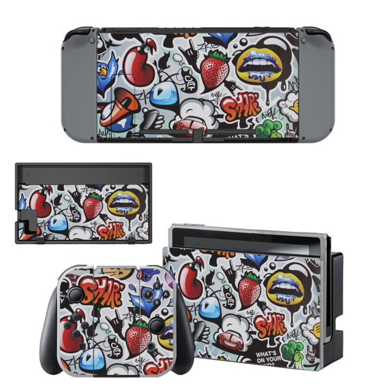 Urban Food Graffiti Decal Cover For Nintendo Switch & Nintendo Switch OLED