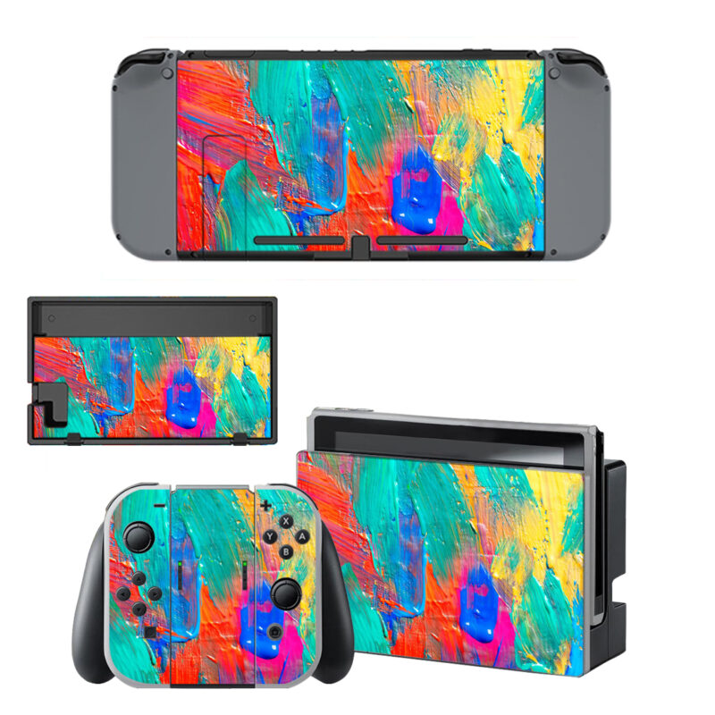 Paint Abstraction Decal Cover For Nintendo Switch & Nintendo Switch OLED