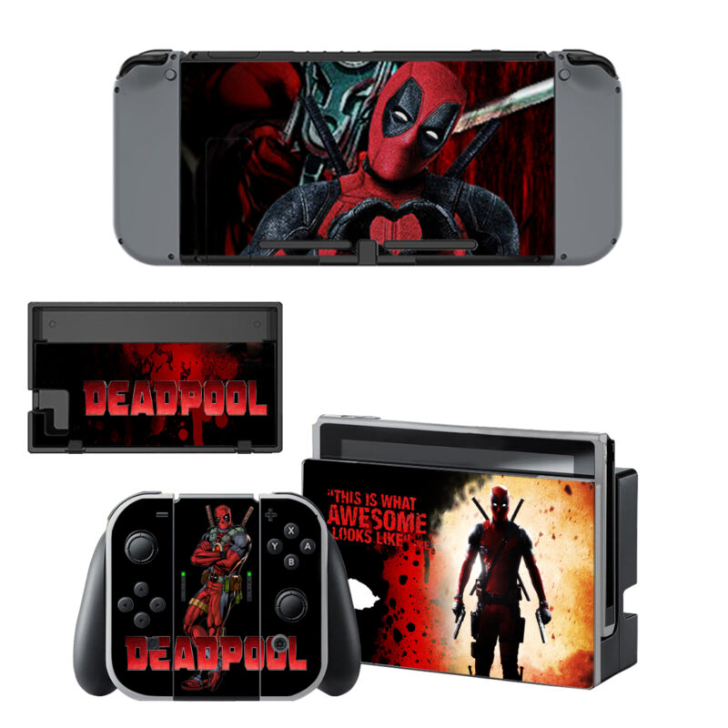 Deadpool Skin Sticker For Nintendo Switch & Nintendo Switch OLED Design 7