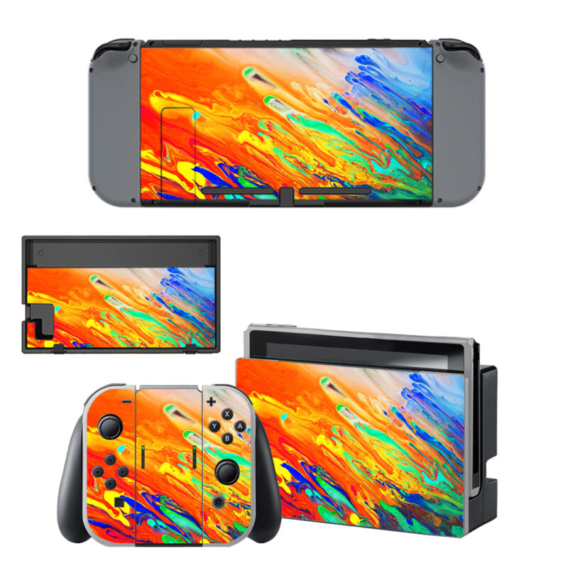 Colorful Abstract Art Decal Cover For Nintendo Switch & Nintendo Switch OLED