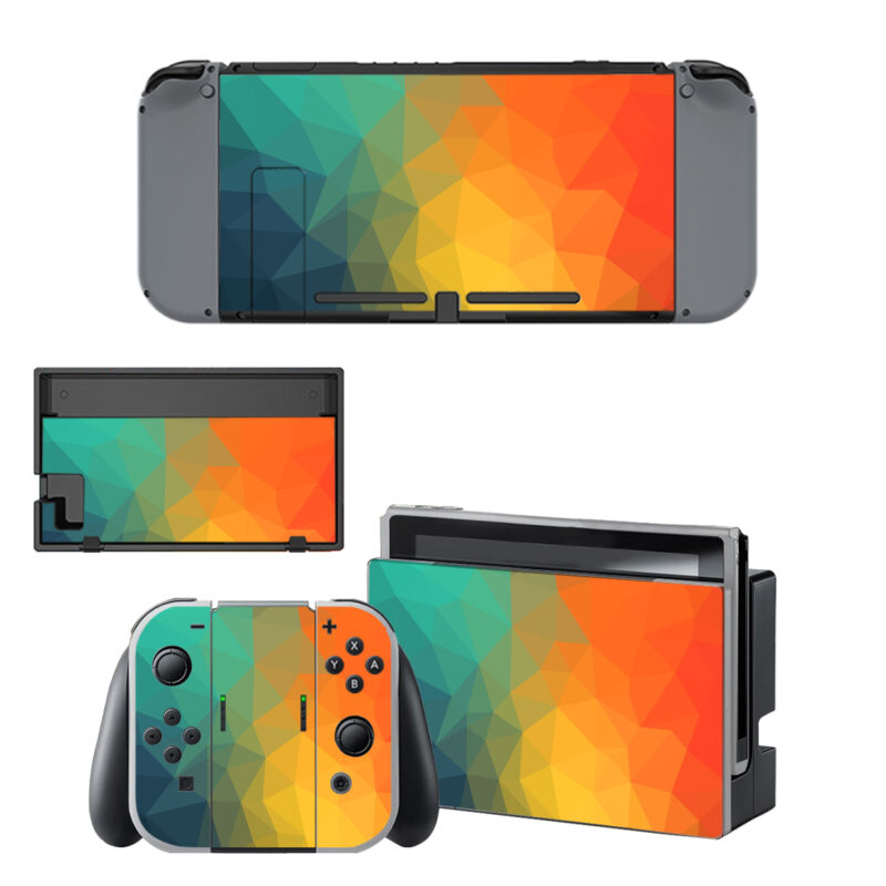 Abstract Color Wave Flash Decal Cover For Nintendo Switch & Nintendo Switch OLED