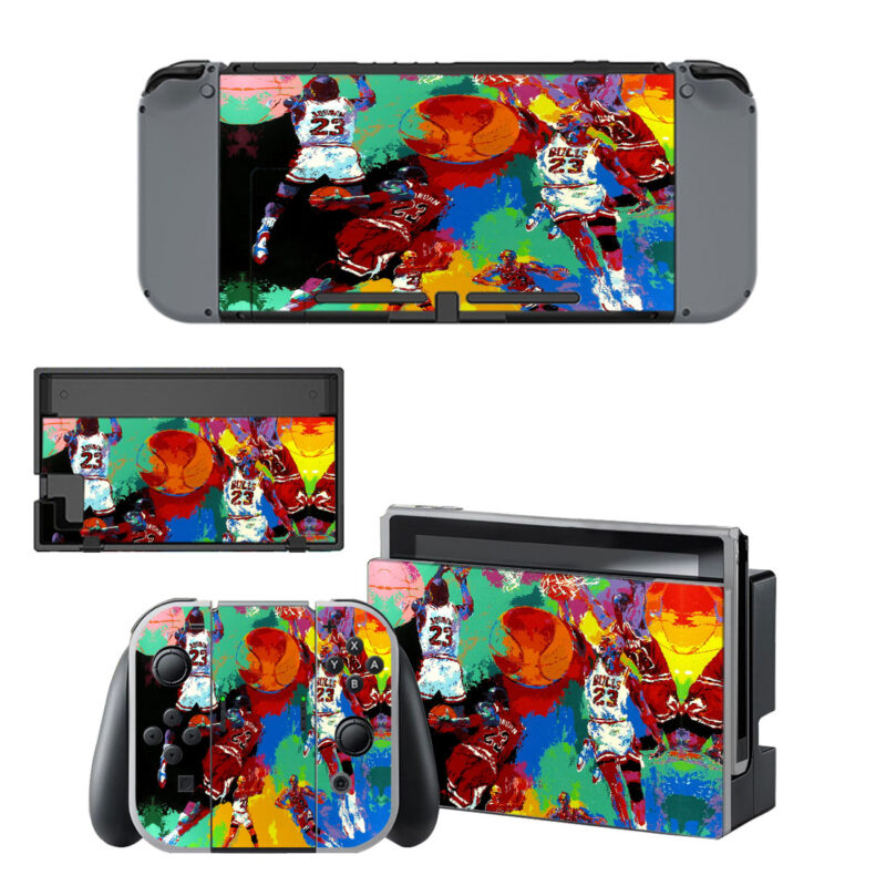 Michael Jordan Painting By Leroy Neiman Decal Cover For Nintendo Switch & Nintendo Switch OLED