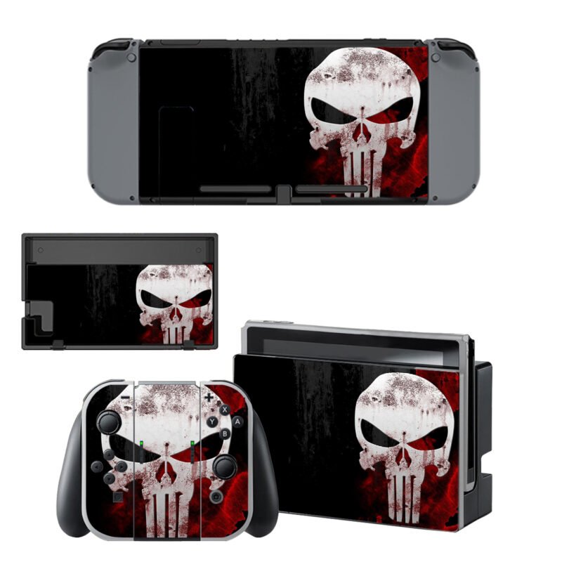 Punisher Skull Skin Sticker For Nintendo Switch & Nintendo Switch OLED Design 1