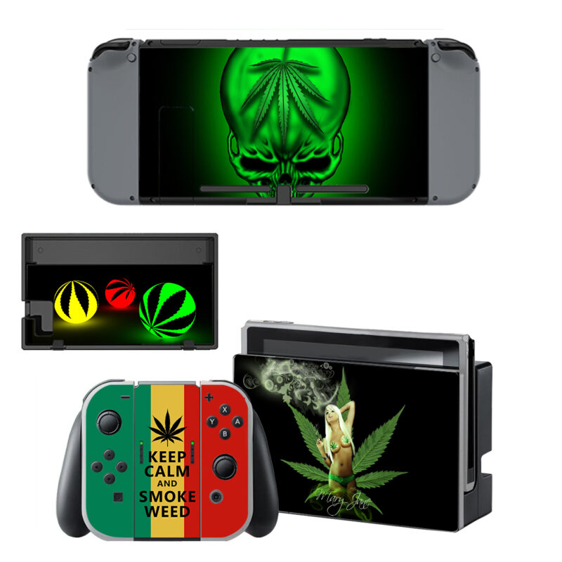 Mary Jane And Skull Weed Decal Cover For Nintendo Switch & Nintendo Switch OLED