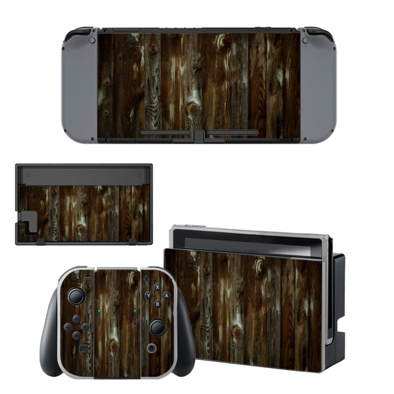 Dark Wood Texture Skin Sticker For Nintendo Switch & Nintendo Switch OLED