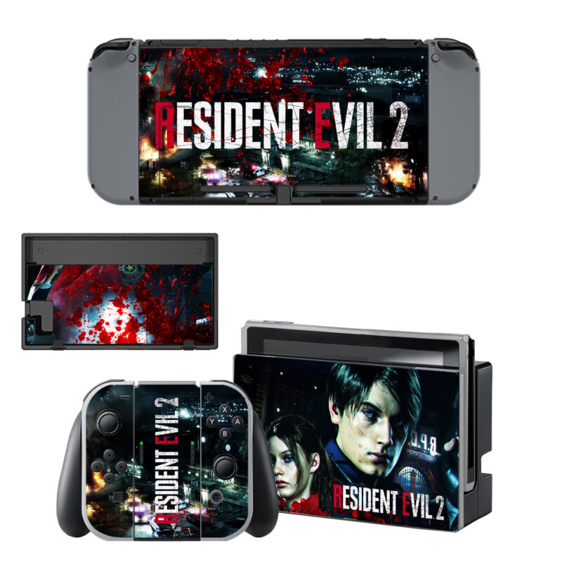 Resident Evil 2 Skin Sticker For Nintendo Switch & Nintendo Switch OLED Design 1