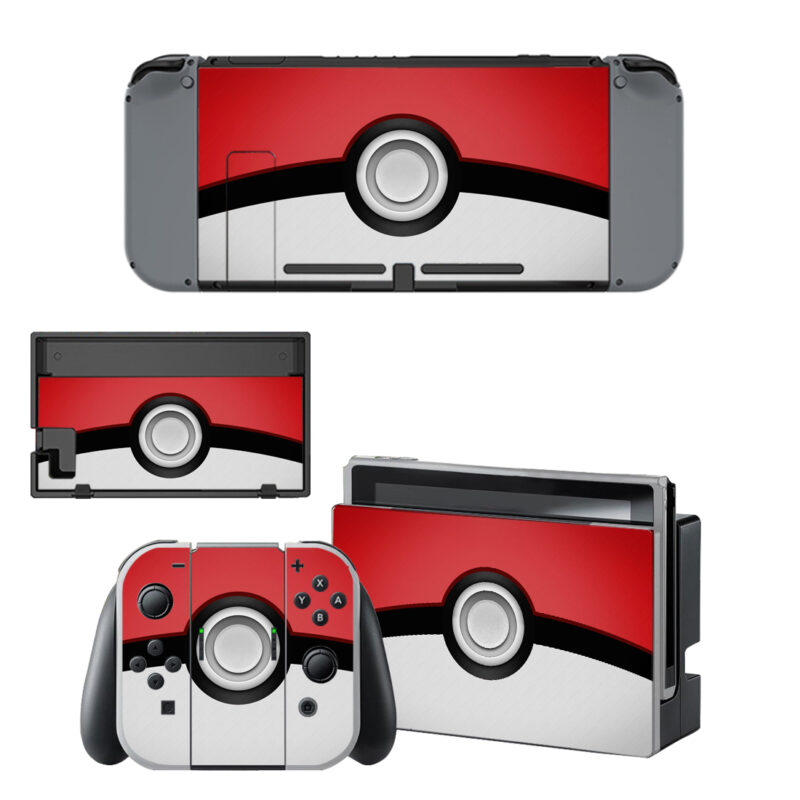 Pokeball Skin Sticker For Nintendo Switch & Nintendo Switch OLED Design 3