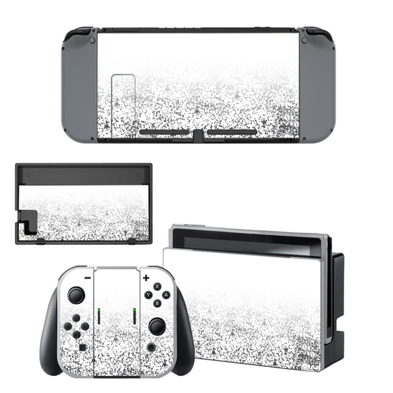 Glitter White And Black Decal Cover For Nintendo Switch & Nintendo Switch OLED